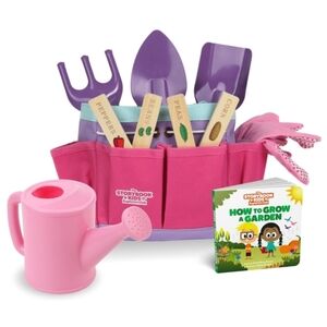 Kids' Gardening Tools - Includes Sturdy Tote Bag, Watering Can, Gloves, Shovels